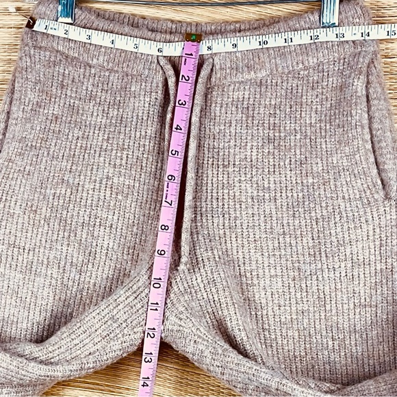 ANTHROPOLOGIE by Saturday/Sunday Dina Lounge Ribbed Knit Cozy Pants Beige Size S - Picture 7 of 12